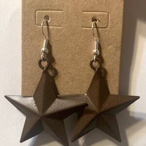 Short Star Brown dangle Earrings